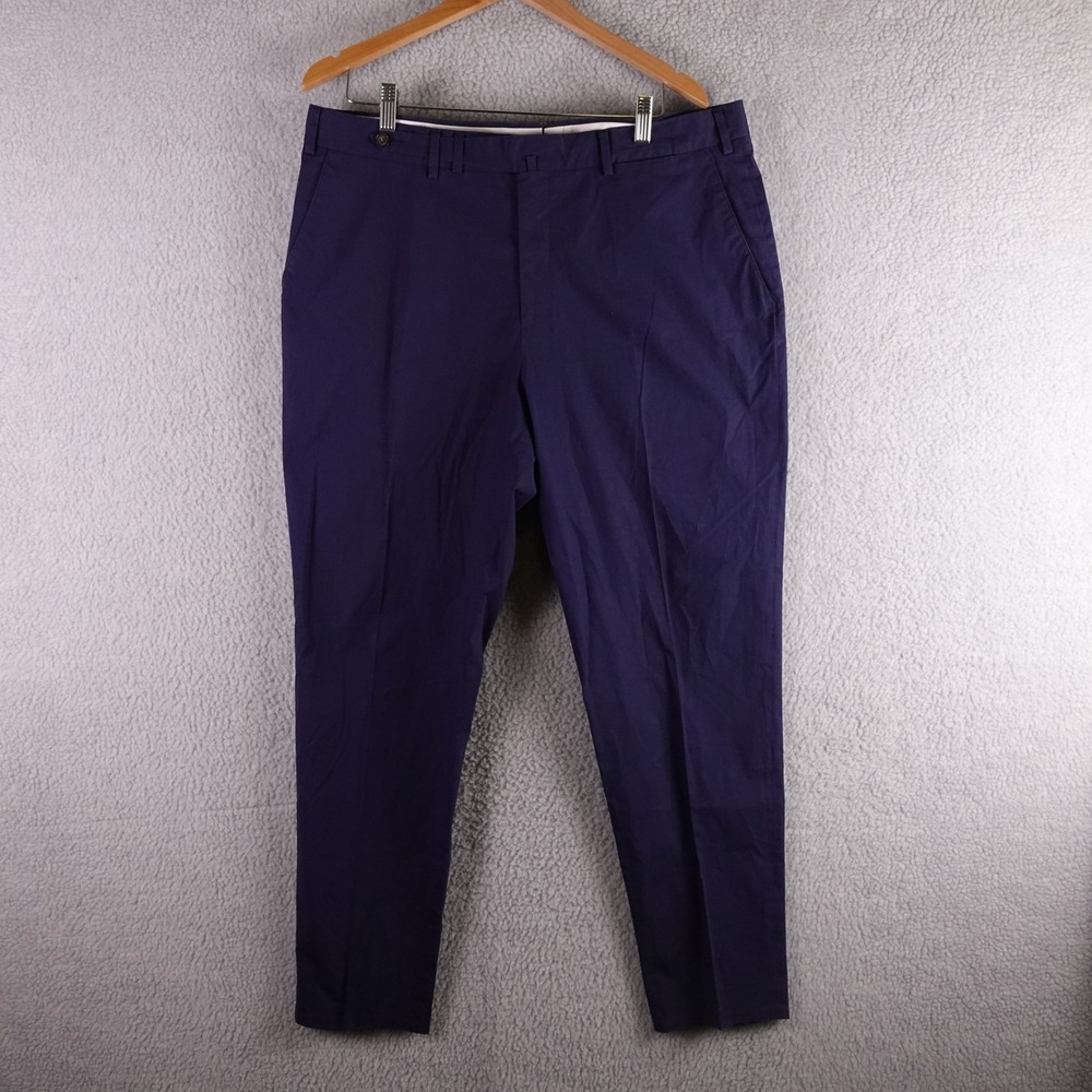 Suitsupply Blake Navy Blue Cotton Stretch Trousers Mens 38R B1254I Carrer Office